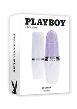 Load image into Gallery viewer, Playboy Getaway Rechargeable Silicone Clitoral Stimulator - Lavender/White
