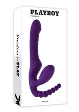 Load image into Gallery viewer, Playboy Hug It Out Rechargeable Silicone Inflatable Triple Stimulation Vibrator with Remote - Purple
