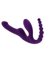 Load image into Gallery viewer, Playboy Hug It Out Rechargeable Silicone Inflatable Triple Stimulation Vibrator with Remote - Purple
