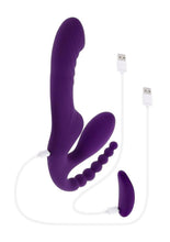 Load image into Gallery viewer, Playboy Hug It Out Rechargeable Silicone Inflatable Triple Stimulation Vibrator with Remote
