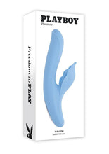 Load image into Gallery viewer, Playboy In Bloom Rechargeable Silicone Heating Dual Vibrator - Blue
