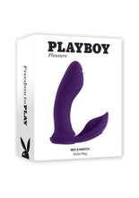 Load image into Gallery viewer, Playboy Mix and Match Silicone Rechargeable Dual Vibrator - Purple
