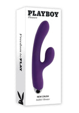 Load image into Gallery viewer, Playboy New Crush Rechargeable Silicone Dual Vibrator - Purple
