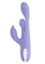Load image into Gallery viewer, Playboy Nubbin Rubbin Rechargeable Silicone Triple Motor Vibrator with Clitoral Stimulator - Purple
