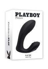 Load image into Gallery viewer, Playboy Play Time Rechargeable Silicone Dual Vibrator with Clitoral Stimulator - Black
