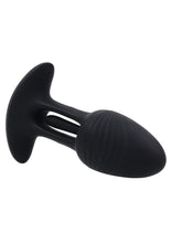 Load image into Gallery viewer, Playboy Rim Shot Rechargeable Silicone Anal Plug - Black
