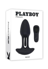 Load image into Gallery viewer, Playboy Rim Shot Rechargeable Silicone Anal Plug - Black
