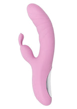 Load image into Gallery viewer, Playboy Rub Me Right Rechargeable Silicone Thrusting G-Spot Rabbit Vibrator - Pink
