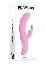 Load image into Gallery viewer, Playboy Rub Me Right Rechargeable Silicone Thrusting G-Spot Rabbit Vibrator - Pink
