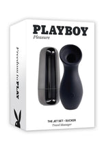 Load image into Gallery viewer, Playboy The Jet Set Sucking Rechargeable Silicone Clitoral Stimulator - Black
