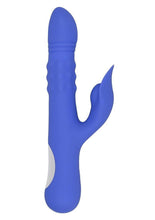 Load image into Gallery viewer, Pop Goes The O Rechargeable Silicone Triple Motor Thrusting Rabbit Vibrator - Blue

