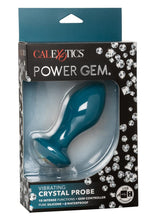 Load image into Gallery viewer, Power Gem Vibrating Crystal Probe Silicone Rechargeable Butt Plug - Blue
