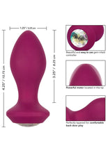 Load image into Gallery viewer, Power Gem Vibrating Crystal Probe Silicone Rechargeable Butt Plug
