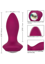 Load image into Gallery viewer, Power Gem Vibrating Petite Crystal Probe Silicone Rechargeable Butt Plug

