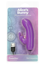 Load image into Gallery viewer, Powerbullet Alice's Bunny Silicone Rechargeable Rabbit - Purple
