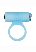 Load image into Gallery viewer, Powerbullet Cosmic Ring Rechargeable Silicone Vibrating Cock Ring - Glow In - Blue/Dark Blue/Glow In The Dark
