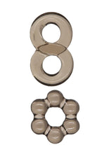 Load image into Gallery viewer, Powerbullet Got Big D Super Stretch Cock Rings - Black - 2 Pack
