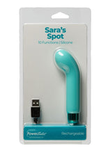 Load image into Gallery viewer, Powerbullet Sara's Spot 10 Function Rechargeable Silicone Vibrating Bullet - Teal
