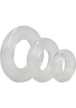 Load image into Gallery viewer, Premium Silicone Cock Ring - Clear - 3 Piece Set/Set
