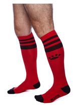 Load image into Gallery viewer, Prowler Red Football Socks - Black/Multicolor/Red
