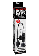Load image into Gallery viewer, Pump Worx Beginner's Vibrating Pump Advanced Penis Enlargement System - Black/Clear
