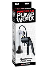 Load image into Gallery viewer, Pump Worx Max Precision Power Penis Pump - Black/Clear
