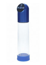 Load image into Gallery viewer, Pumped Automatic Waterproof Rechargeable Silicone Penis Pump - Blue/Metal
