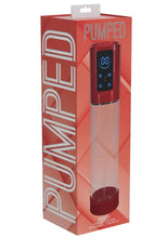 Load image into Gallery viewer, Pumped Megalift 6 Function Automatic Rechargeable Penis Pump - Metallic - Red
