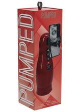Load image into Gallery viewer, Pumped Virtuo 10 Function Suction Vibration Phone Attachment Rechargeable Masturbator - Metallic - Red
