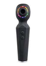 Load image into Gallery viewer, Rainbow Sucker Rechargeable Silicone Wand Vibrator - Black/Multicolor
