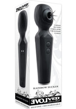 Load image into Gallery viewer, Rainbow Sucker Rechargeable Silicone Wand Vibrator - Black/Multicolor
