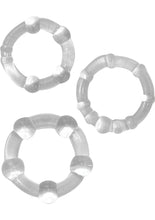 Load image into Gallery viewer, Ram Beaded Cock Rings - Clear - 3 Pack
