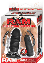 Load image into Gallery viewer, Ram Pulsating Butt Plug Vibrating - Black - 4in
