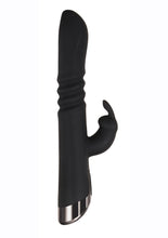 Load image into Gallery viewer, Rapid Rabbit Rechargeable Silicone Thrusting Rabbit Vibrator - Black

