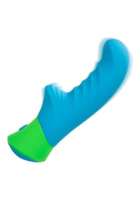 Load image into Gallery viewer, Rave Ridged-G Rechargeable Silicone G-Spot Vibrator - Blue/Green

