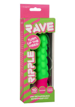 Load image into Gallery viewer, Rave Ripple Rechargeable Silicone Vibrator - Green/Pink
