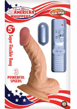 Load image into Gallery viewer, Real Skin All American Whoppers Vibrating Dildo with Balls - Flesh/Vanilla - 5in
