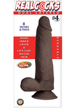 Load image into Gallery viewer, Realcocks Dual Layered #4 Bendable Thick Dildo - Brown/Chocolate - 8in
