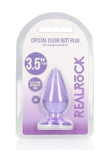 Load image into Gallery viewer, Realrock Crystal Clear Anal Plus - Clear/Purple - 3.5in
