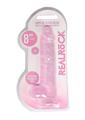 Load image into Gallery viewer, Realrock Crystal Clear Dildo with Balls - Pink - 8in
