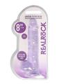 Load image into Gallery viewer, Realrock Crystal Clear Dildo with Balls - Purple - 8in
