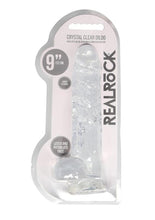 Load image into Gallery viewer, Realrock Crystal Clear Dildo with Balls - Clear - 9in
