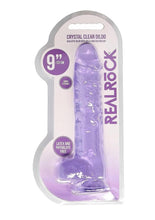 Load image into Gallery viewer, Realrock Crystal Clear Dildo with Balls - Purple - 9in
