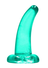 Load image into Gallery viewer, Realrock Crystal Clear Dildo with Suction Cup - Clear/Green - 4.5in
