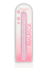 Load image into Gallery viewer, Realrock Crystal Clear Double Dong - Pink - 13in
