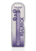Load image into Gallery viewer, Realrock Crystal Clear Double Dong - Clear/Purple - 13in
