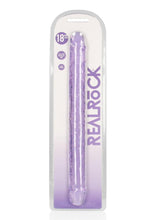 Load image into Gallery viewer, Realrock Crystal Clear Double Dong - Purple - 18in
