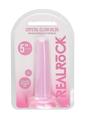 Load image into Gallery viewer, Realrock Crystal Clear Non Realistic Dildo with Suction Cup - Clear/Pink - 5.3in
