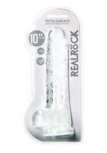 Load image into Gallery viewer, Realrock Crystal Clear Realistic Dildo with Balls - Clear - 10in
