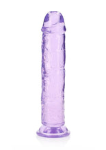 Load image into Gallery viewer, Realrock Crystal Clear Straight No Balls Dildo - Clear/Purple - 10in
